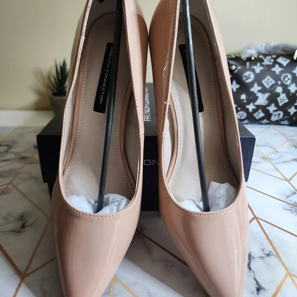 French Connection Nude Patent Leather Heels - Picture 4 of 7